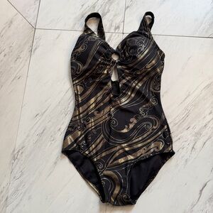 Pierre Cardin Metallic Swirl One Piece Swimsuit SZ L